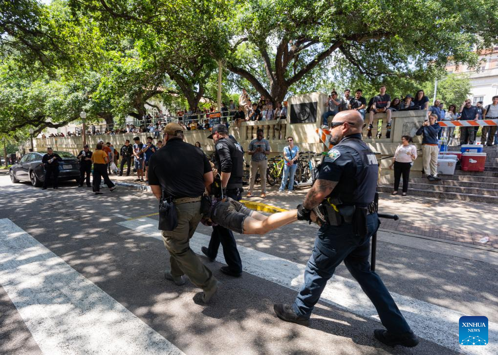 Ut Austin Riots Over 100 arrested at UT-Austin amid pro-Palestinian protest-Xinhua